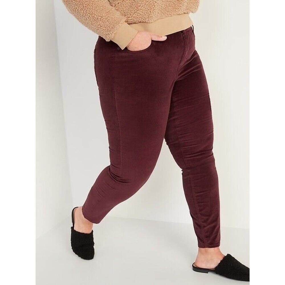 Old Navy Plus 26 Long Rockstar Super‎ Skinny High Rise Velvet Raisin Arizona NEW